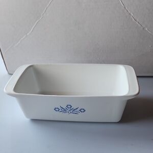 Corning Ware,  Bread/ Meat Loaf, Baking Dish with Blue Floral Design.Made In USA